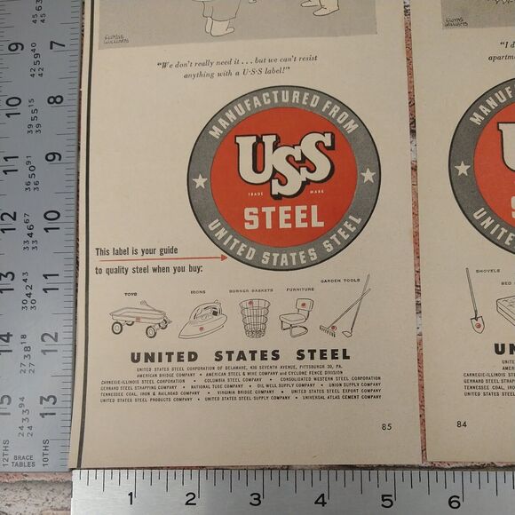 1950 Eskimo Igloo USS Steel Rich People Lot of 2 Original Vtg PRINT ADs Ephemera - Picture 8 of 10